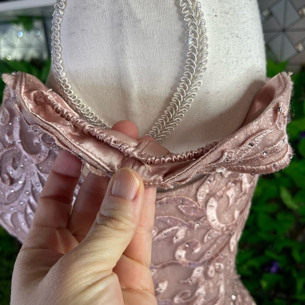 NWT Ellie Wilde Pink Off Shoulder Sparkle Tulle Prom Dress Size 8 - Picture 8 of 16